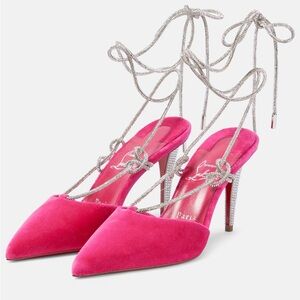 Christian Louboutin Astrid Lace Strass 85 Velvet Pumps 38.5